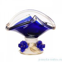 Ваза для конфет 19 х 16 х 15 см н/н синяя &quot;W. Cristal /Карамелла /Муранское стекло&quot; / 212790