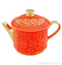 Заварочный чайник 400 мл &quot;Виндзор /Золотые цветы /алый&quot; 1 / 158689