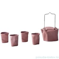 Чайный сервиз 5 предметов розовый &quot;BENT&quot; / 163398