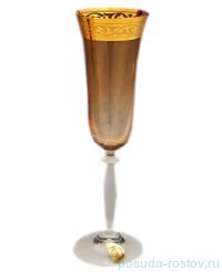 Бокалы для шампанского 180 мл 6 шт &quot;Миранда /Амбер с золотым орнаментом&quot; / 018458