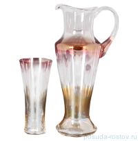 Набор для воды 7 предметов (кувшин + 6 стаканов) &quot;Иксовка /розовый&quot; R-G / 118312