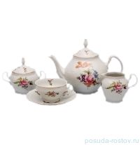 Чайный сервиз на 6 персон 15 предметов &quot;Бернадотт /Полевой цветок&quot; (чайник без дырочек, увел. ручка) / 115690
