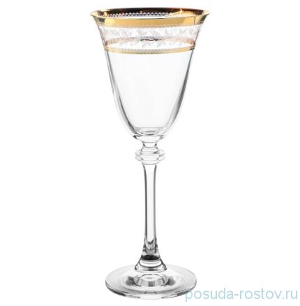 Бокалы для белого вина 185 мл 6 шт &quot;Александра /Золотые листики&quot; / 036341