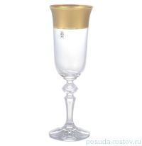 Бокалы для шампанского 150 мл 6 шт &quot;Кристина /Матовая полоса /золото&quot; AS Crystal / 145969