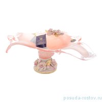 Фруктовница н/н розовый кварц &quot;W. Cristal /Розы /Муранское стекло&quot; / 251369