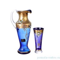 Набор для воды 7 предметов (кувшин 1,5 л + 6 стаканов по 300 мл) &quot;Лепка синяя&quot; AS Crystal  / 166035
