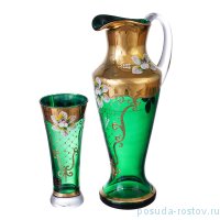 Набор для воды 7 предметов (кувшин 1,5 л + 6 стаканов по 300 мл) &quot;Лепка зелёная&quot; AS Crystal  / 166036