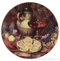 Тарелка декоративная 27 см настенная с крючком &quot;Натюрморт с фруктами&quot; / 153711
