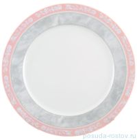 Набор тарелок 17 см 6 шт &quot;Яна /Серый мрамор с розовым кантом&quot; / 056350