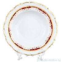 Набор тарелок 23 см 6 шт глубокие &quot;Мария-Луиза /Лилии на красном&quot; / 056427