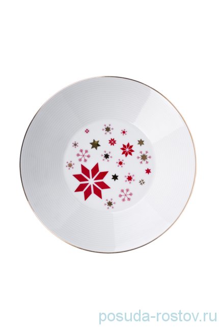 Набор тарелок 22 см 6 шт глубокие &quot;Леа /Новогодний&quot; красный / 267151