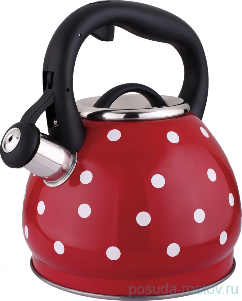 Чайник 3 л со свистком индукционное дно "AGNESS/Горошек" / 200221 Чайник 3 л со свистком индукционное дно "AGNESS/Горошек" / 200221