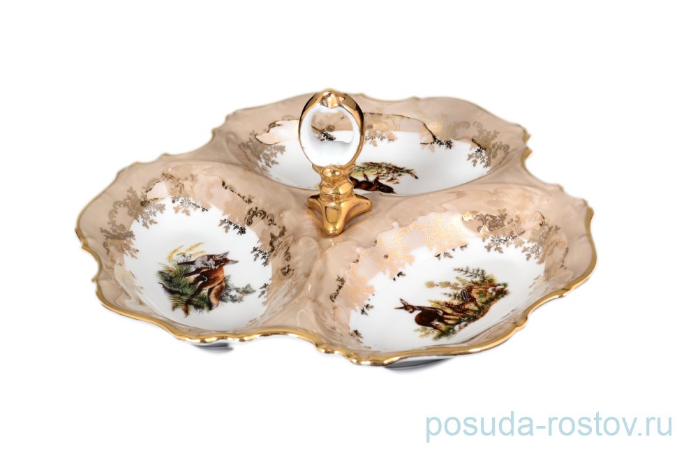 Менажница 23 см "Офелия /Охота бежевая" / 122801