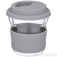 Стакан для кофе 220 мл с двойными стенками силиконовая крышка 9 х 10,5 см &quot;Double-wall&quot; / 256091