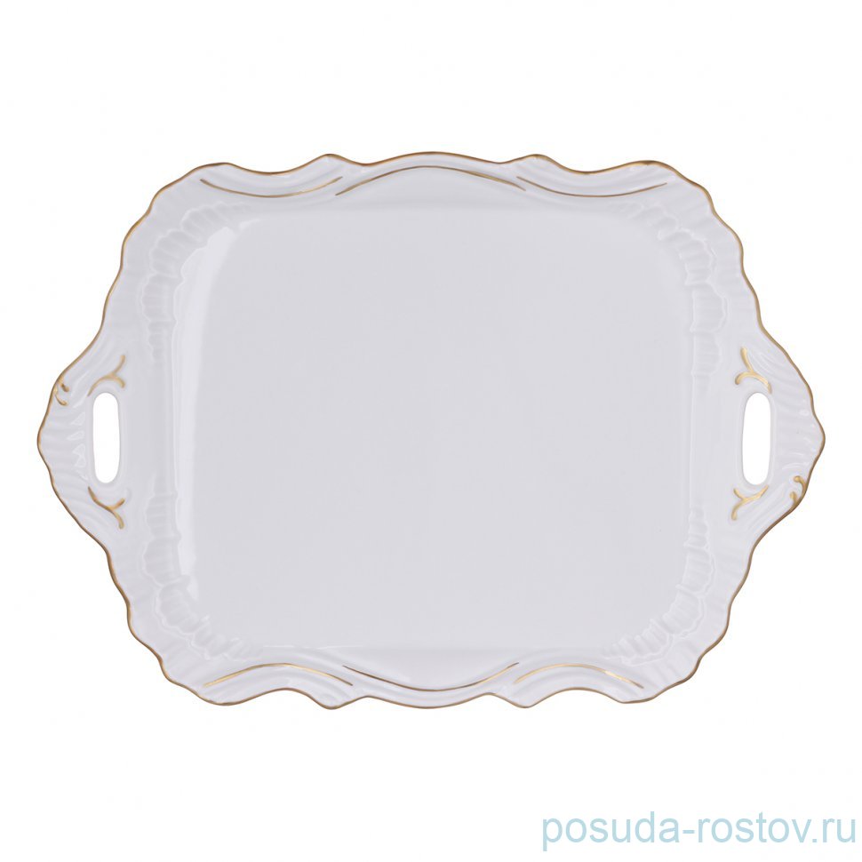 Поднос 36 см прямоугольный с ручками "Офелия /2641 /Золото" / 330509 Поднос 36 см прямоугольный с ручками "Офелия /2641 /Золото" / 330509