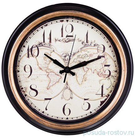Часы настенные 36 см кварцевые &quot;WORLD MAP&quot; / 187952