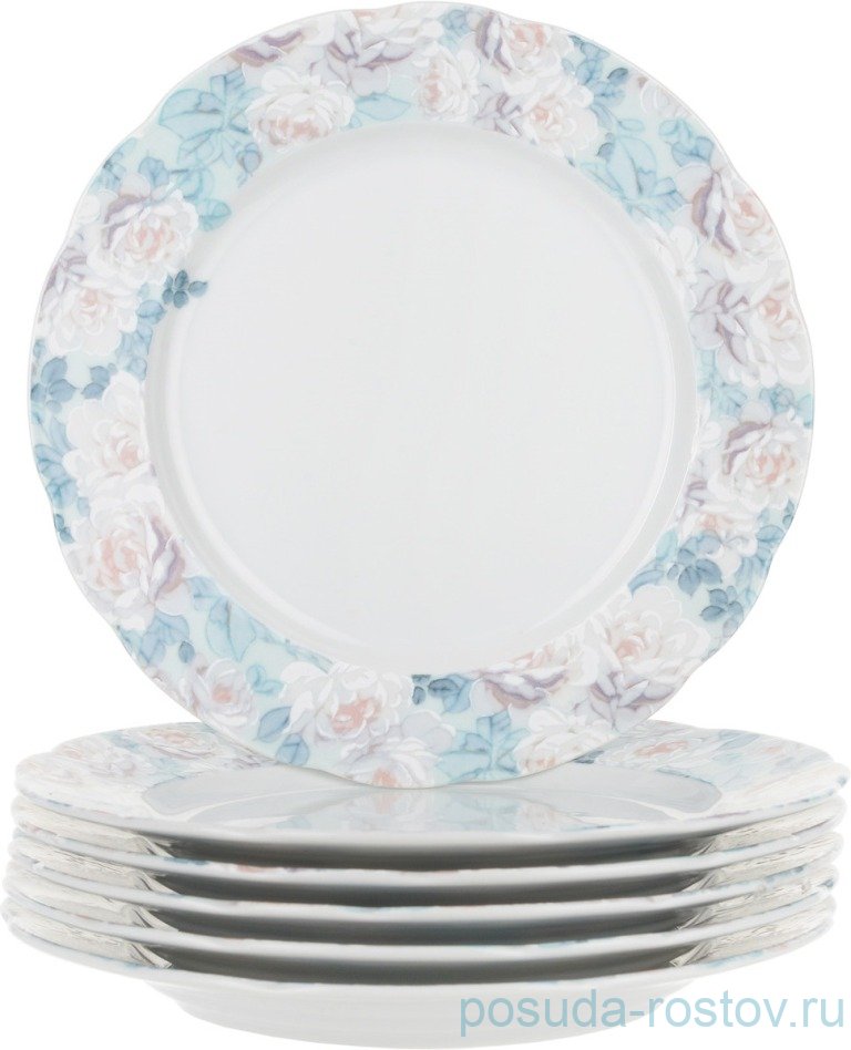 Набор тарелок 19 см 6 шт "Роза /Голубая роза" / 150916