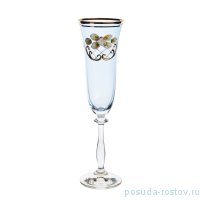 Бокалы для шампанского 190 мл 6 шт прозрачно-голубые &quot;Анжела /Лепка&quot; / 169592