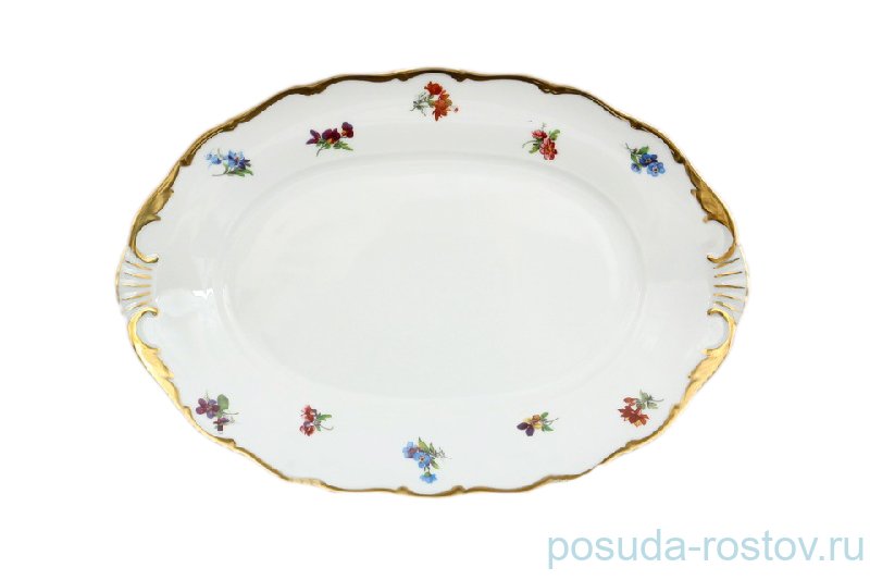 Блюдо 36 см овальное Bohemia Porcelan Moritz Zdekauer 1810 s.r.o. "Анжелика 852 /Мелкие цветы" / 052543 Блюдо 36 см овальное Bohemia Porcelan Moritz Zdekauer 1810 s.r.o. "Анжелика 852 /Мелкие цветы" / 052543