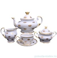 Чайный сервиз на 6 персон 15 предметов &quot;Анжелика /Маленькие золотые розочки&quot; / 166601