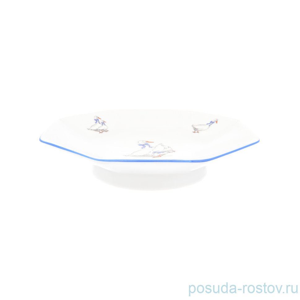 Блюдо 19,5 см восьмигранное н/н "Гуси" / 241669 Блюдо 19,5 см восьмигранное н/н "Гуси" / 241669