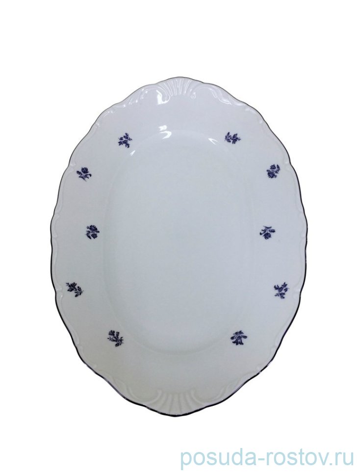 Блюдо 36 см овальное "Офелия /Мелкие синие цветы" / 232241 Блюдо 36 см овальное "Офелия /Мелкие синие цветы" / 232241