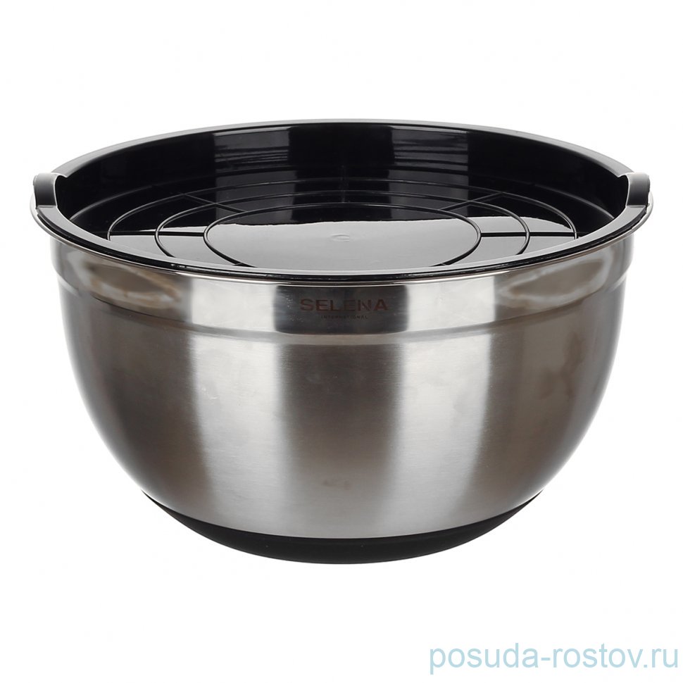 Миска 30 см с крышкой 8 л чёрная "Lavanda" / 368067 Миска 30 см с крышкой 8 л чёрная "Lavanda" / 368067