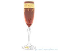 Бокалы для шампанского 160 мл 6 шт рубиновые &quot;Люция /Золотой виноград&quot; / 018236