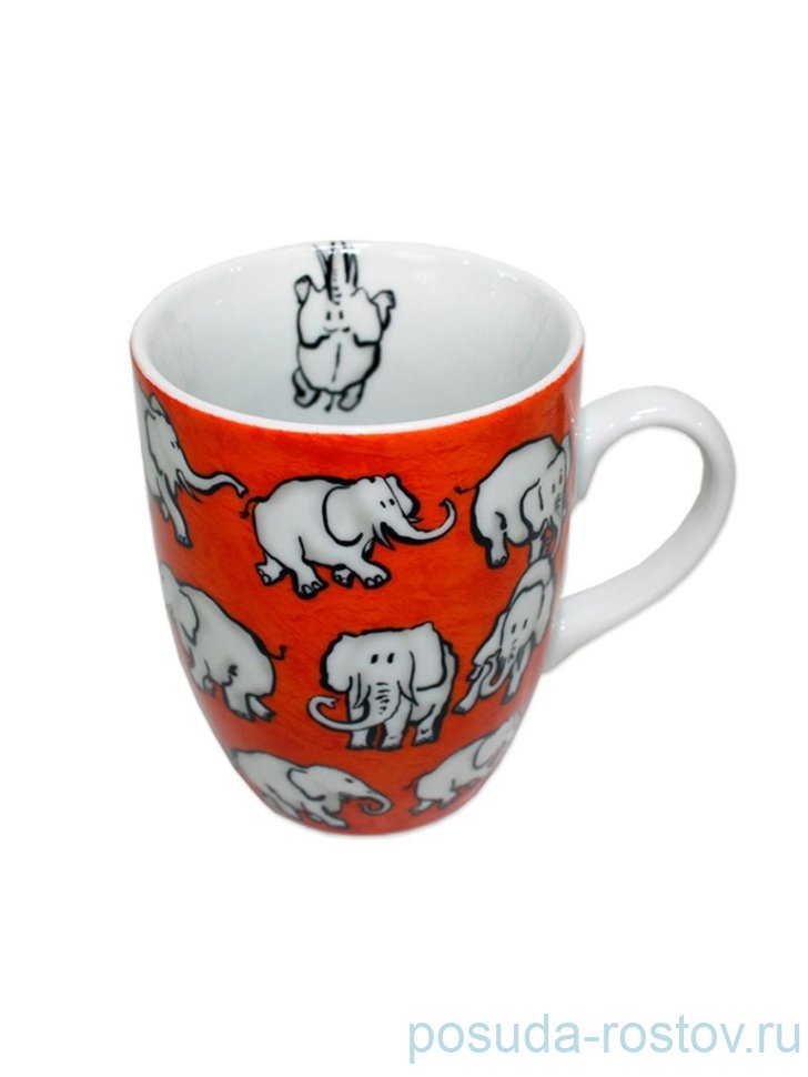 Кружка 370 мл красная "Ева /Слоны" / 232534 Кружка 370 мл красная "Ева /Слоны" / 232534