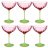 Креманки/мартинки 210 мл 6 шт розовые &quot;Кейт /Оптика /D5097&quot; зелёная ножка / 170296