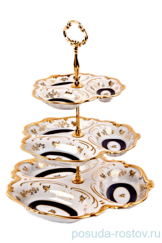 Этажерка-менажница 3-х ярусная "Анна-Амалия /Золотой букет" / 015348 Этажерка-менажница 3-х ярусная "Анна-Амалия /Золотой букет" / 015348