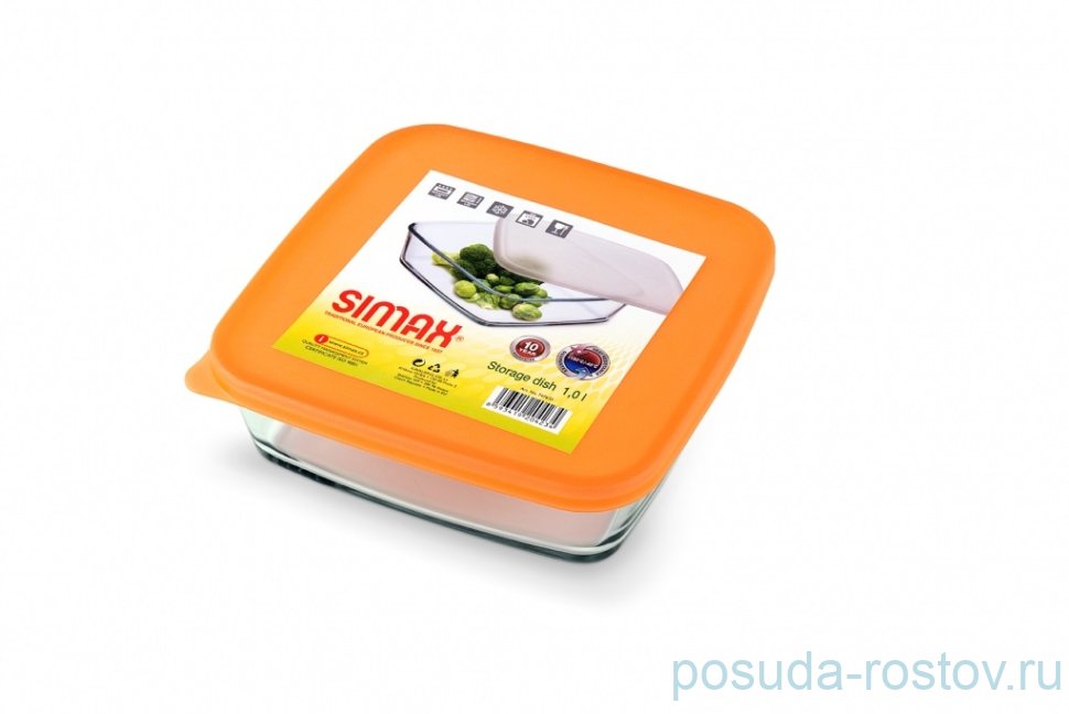 Блюдо для запекания 1 л с оранжевой крышкой "Simax /Без декора" / 125026 Блюдо для запекания 1 л с оранжевой крышкой "Simax /Без декора" / 125026