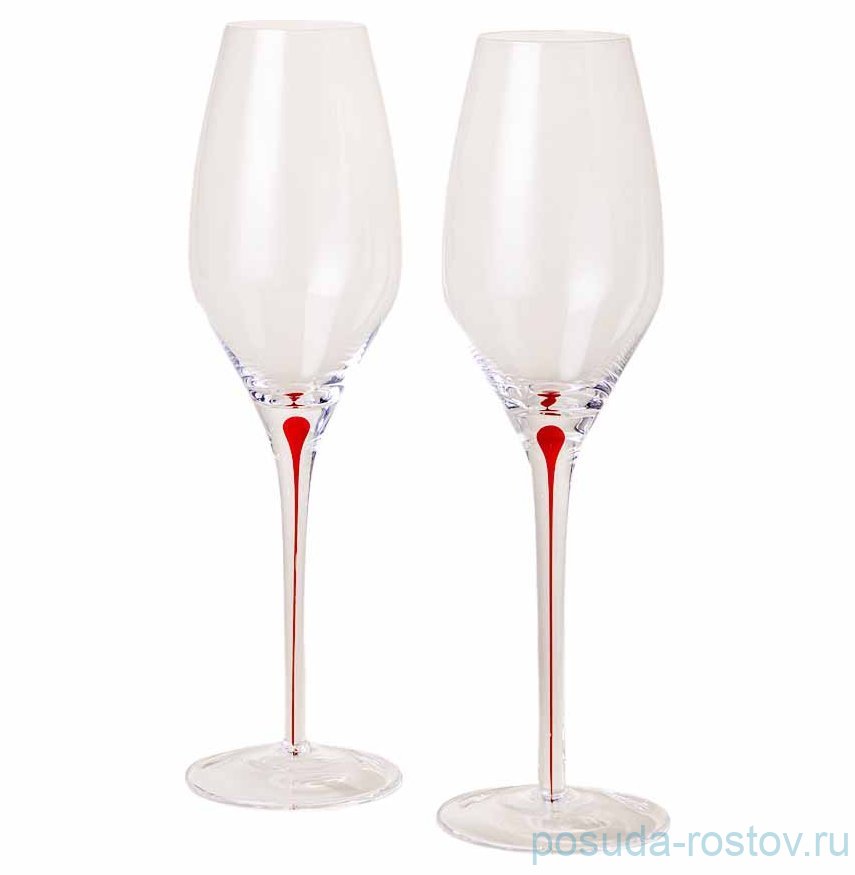 Бокалы для шампанского 300 мл 2 шт "Accent red" / 343562 Бокалы для шампанского 300 мл 2 шт "Accent red" / 343562