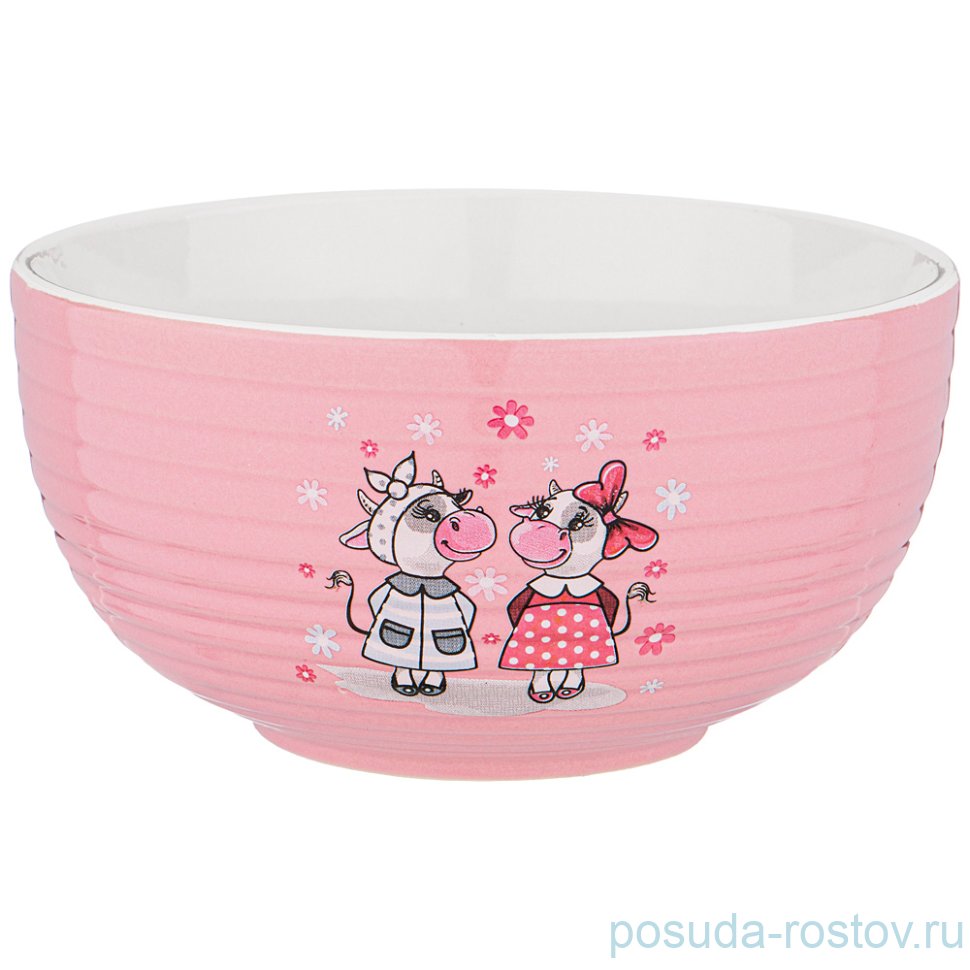 Салатник 650 мл "Милая коровка /Розовый" / 227186