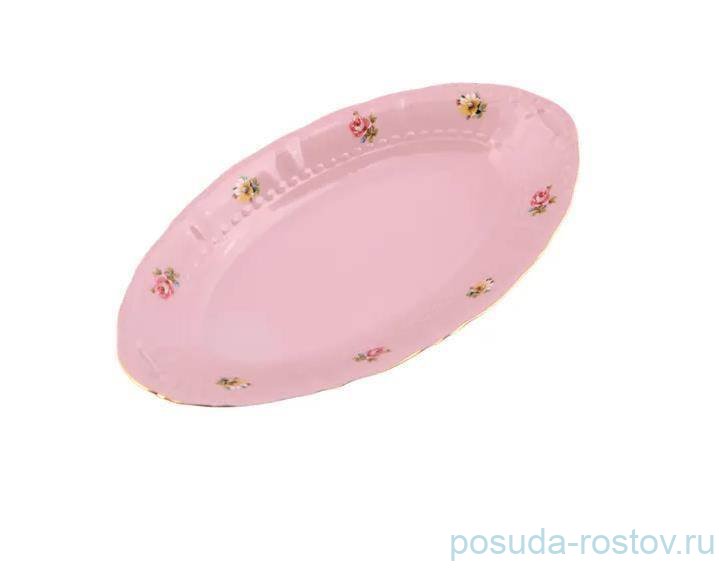 Блюдо 23 см овальное "Соната /Бледные цветы" розовая / 242983 Блюдо 23 см овальное "Соната /Бледные цветы" розовая / 242983