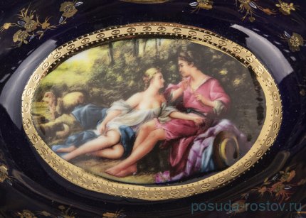 Конфетница 20 х 15 см ажурная &quot;Влюблённая пара /Кобальт&quot; / 197635