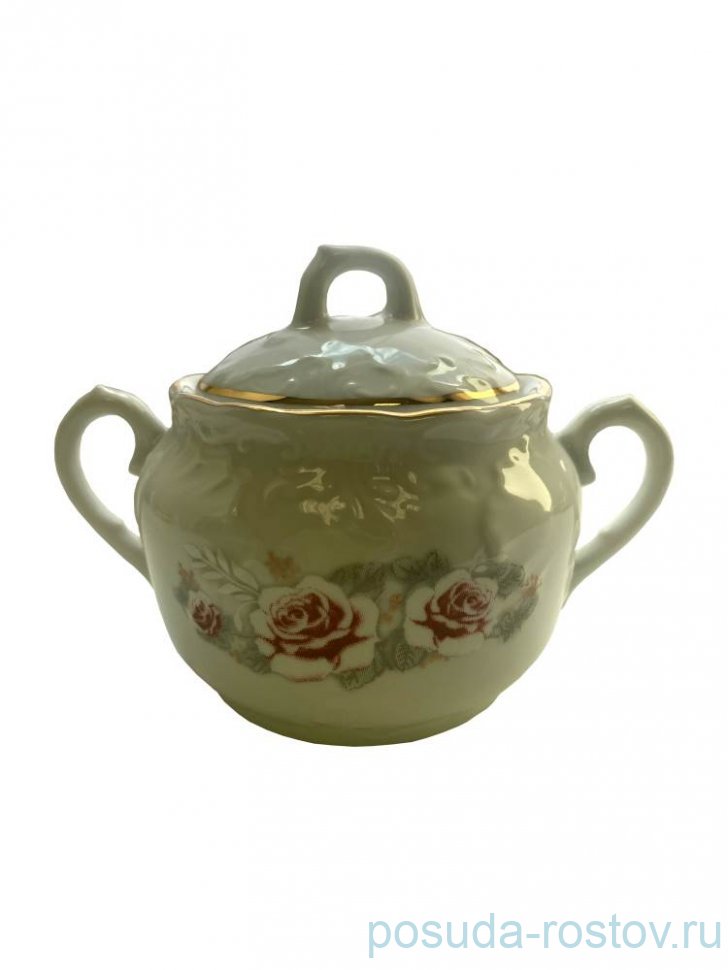 Сахарница 200 мл "Рококо /577 /Серая роза /золото" / 313054 Сахарница 200 мл "Рококо /577 /Серая роза /золото" / 313054