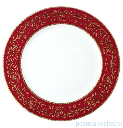 Набор тарелок 25 см 6 шт &quot;Кристина /Золотой узор на красном&quot; / 027121