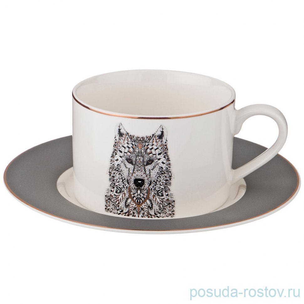 Чайная пара 220 мл 1 шт "Волк" / 200243