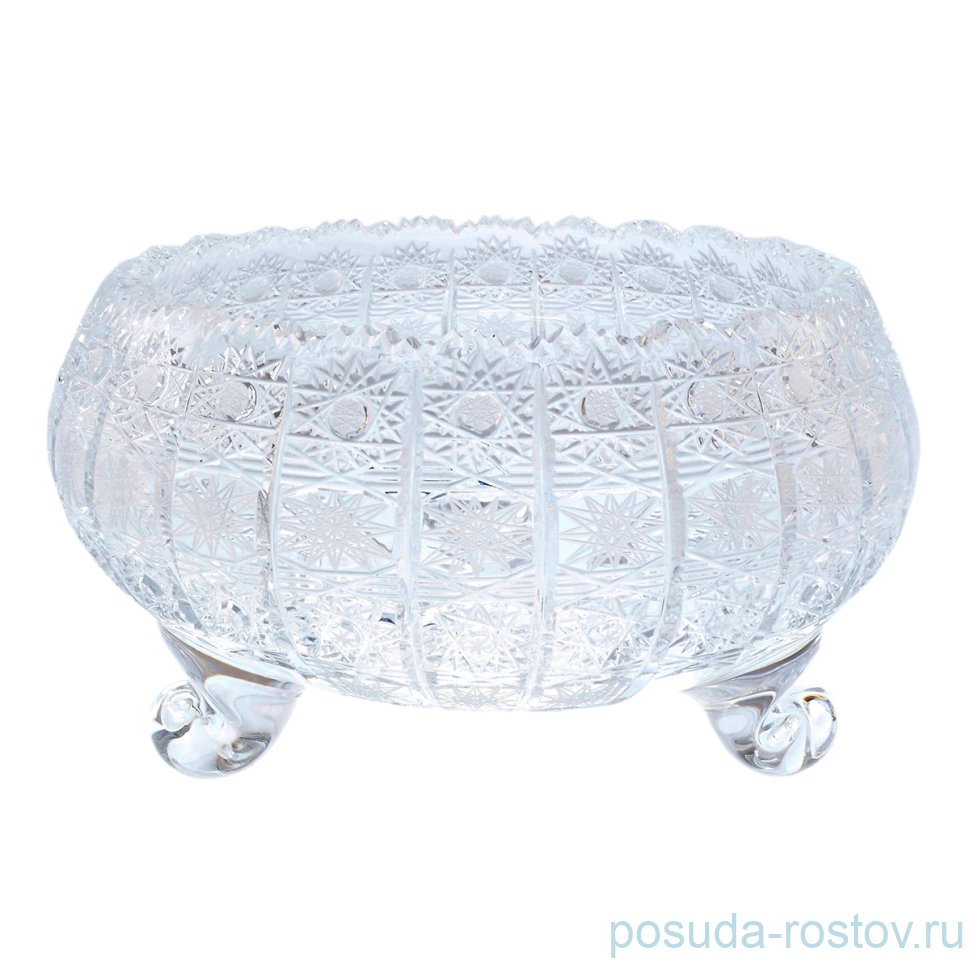 Ваза для конфет 25 см на 3-х ножках "Хрусталь резной" / 013669