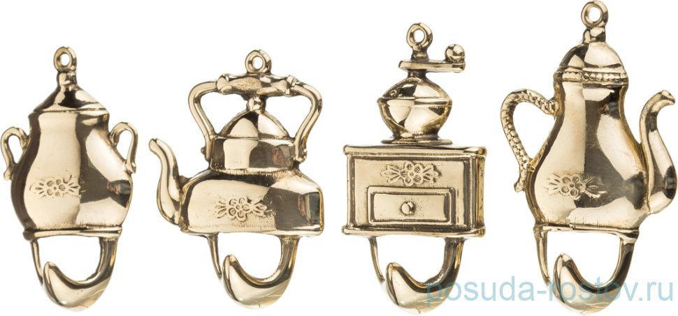 Набор настенных крючков 4 шт "Чайники /Stilars" / 210980 Набор настенных крючков 4 шт "Чайники /Stilars" / 210980