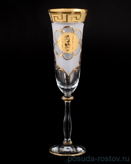 Бокалы для шампанского 190 мл 6 шт белые &quot;Анжела /МГ /Версаче золото&quot; / 009858