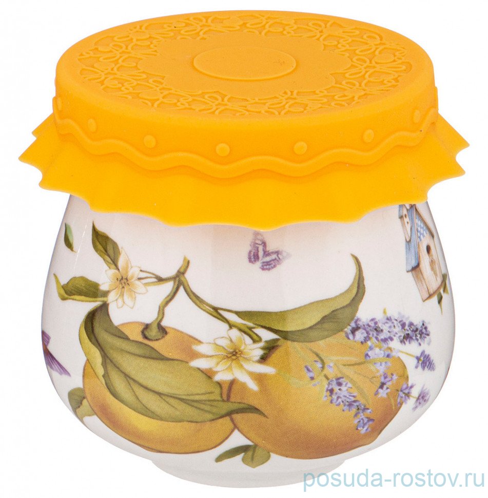 Банка для меда/варенья 180 мл с силиконовой крышкой "прованс лимоны" / 235788