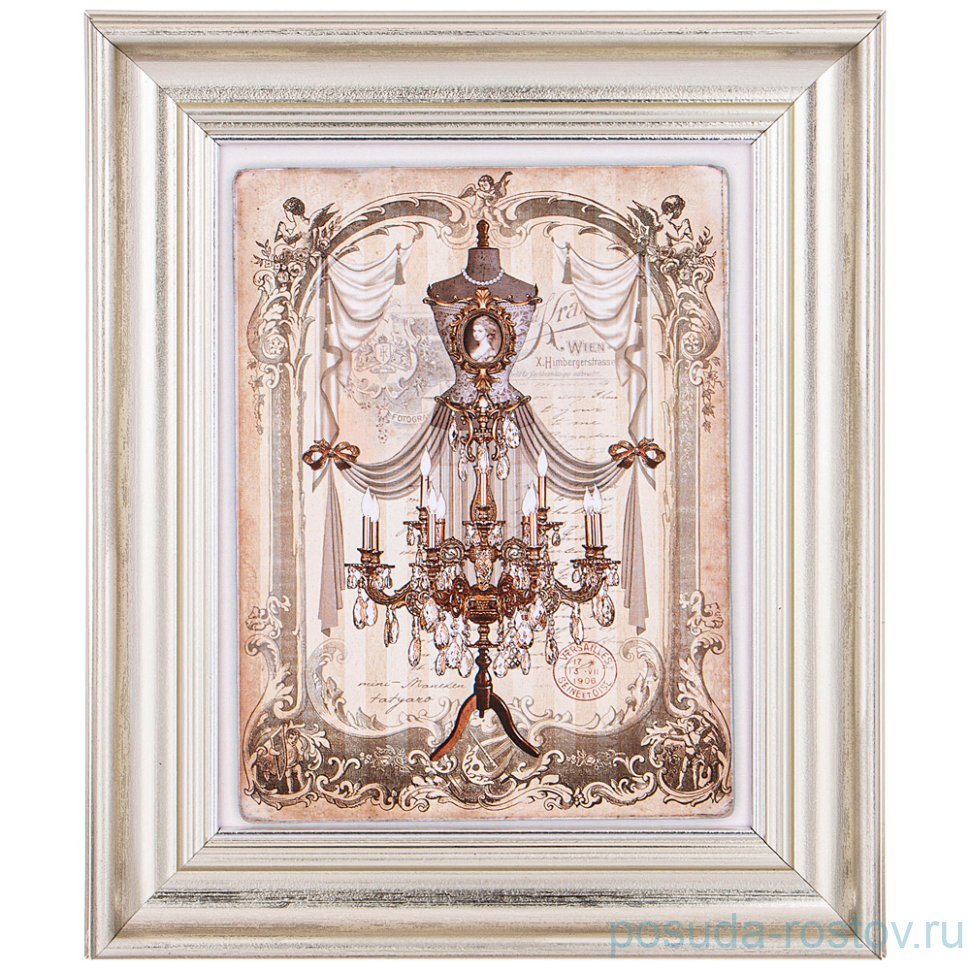 Картина 17 х 22 см "Подсвечник" /рамка серебро / 270172 Картина 17 х 22 см "Подсвечник" /рамка серебро / 270172