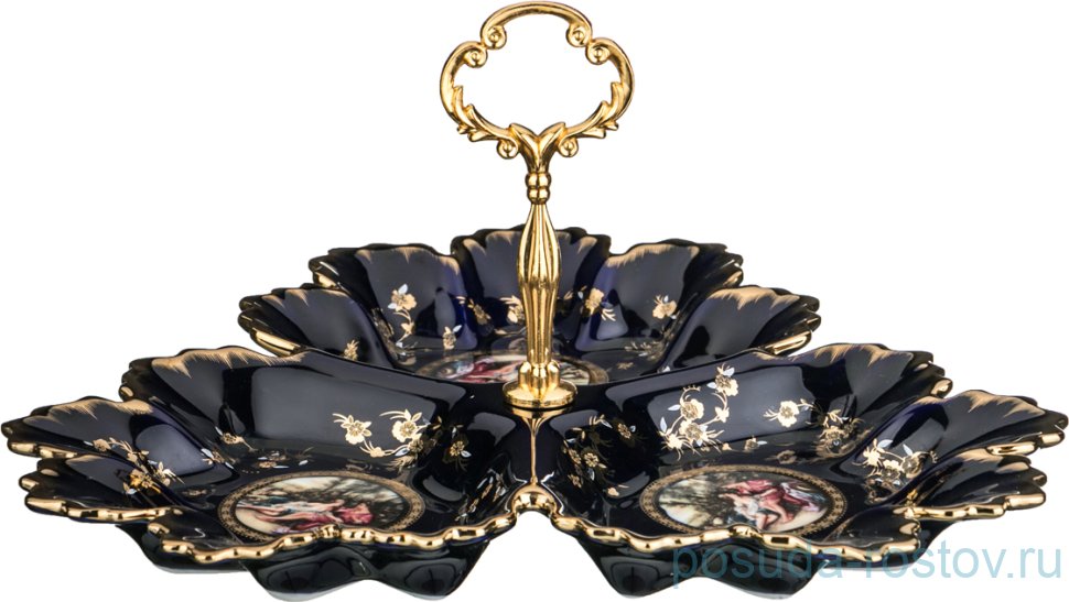 Менажница 32 х 32 см "Влюблённая пара /Кобальт" / 193954 Менажница 32 х 32 см "Влюблённая пара /Кобальт" / 193954