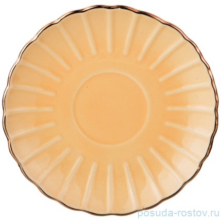 Чайный сервиз на 6 персон 15 предметов &quot;персиковый /золото&quot; / 186993