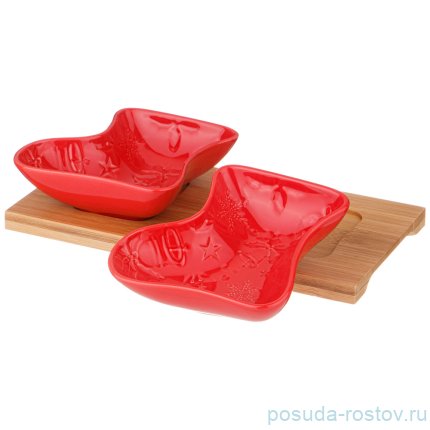 Набор салатников 2 шт на подставке Сапог &quot;Celebration /Красный&quot; / 268820