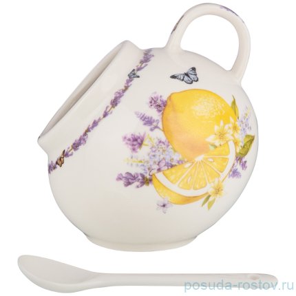 Солонка 10 х 5 см с ложкой &quot;Прованс /Лимоны&quot; / 263482