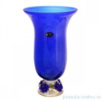 Ваза для цветов 24 х 24 х 42 см н/н синяя &quot;W. Cristal /Муранское стекло&quot; / 212840