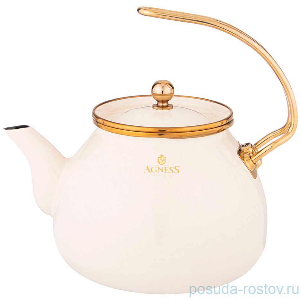 Чайник 3 л эмалированный белый "Agness /Тюдор" / 229573